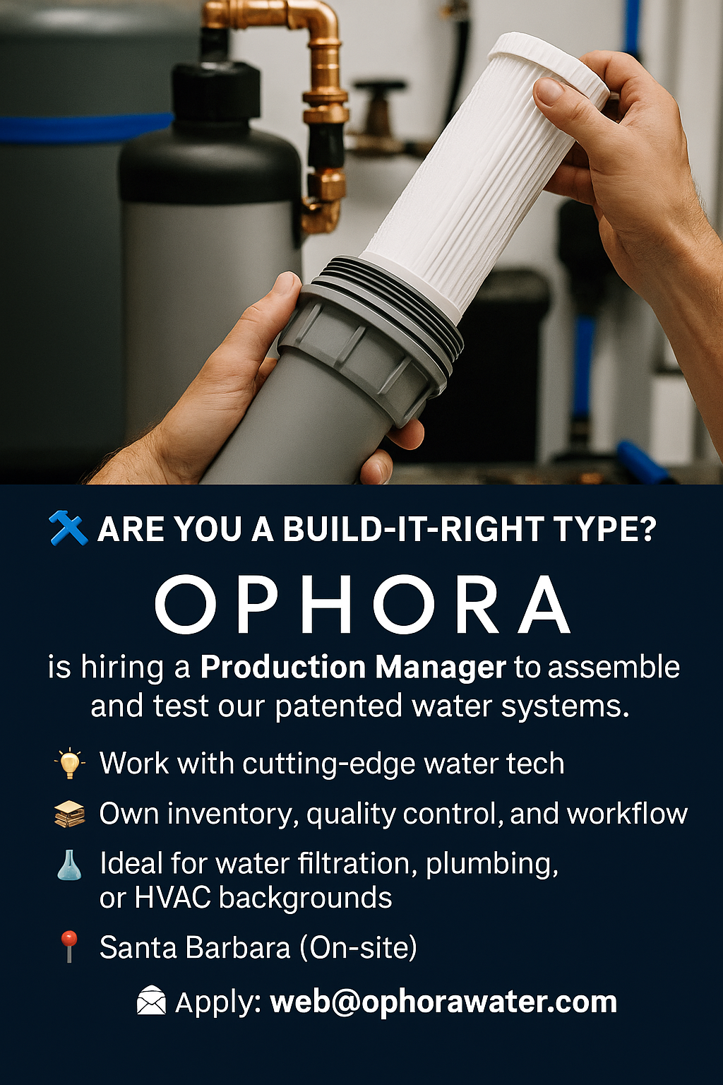 Production Manager – Luxury Water Systems